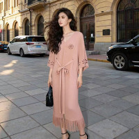 【羽生摺衣】i摺衣-日系 簡約風 花洞 流蘇 魚鱗 洋裝(共二色)