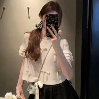 【羽生摺衣】i摺衣-日系 時尚風 雙層袖 蝴蝶結 上衣(共三色)