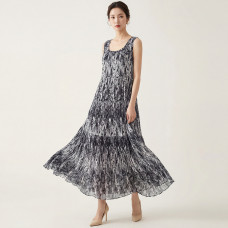 【羽生摺衣】i摺衣-日系 古典風 皺皺 亂紋 背心 長 洋裝(共一色)