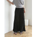 【羽生摺衣】i摺衣-日系 簡約風 手工 染線 格 寬褲裙(共二色)