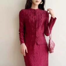 【羽生摺衣】i摺衣-日系 奢華風 重工 類絲綢 外套(共二色)