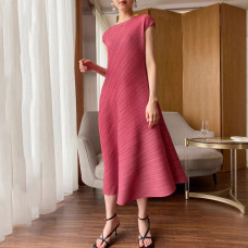 【羽生摺衣】i摺衣-日系 單邊 立體剪裁 斜摺 包袖 立體洋裝(共二色)